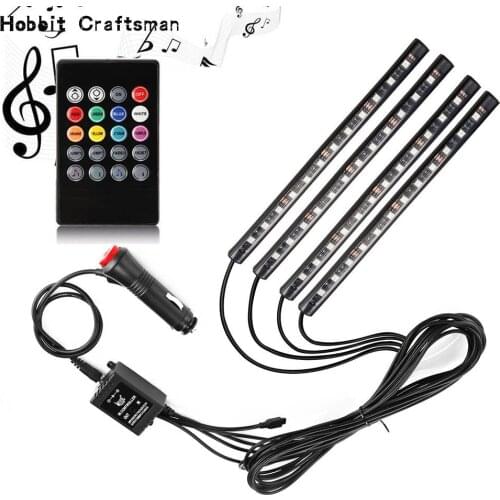 48 Led Car Foot Ambient Light With USB Cigarette Lighter Backlight Music Control App RGB Auto Interior Atmosphere Lights