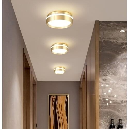 Modern Simplicity atmosphere hallway ceiling light golden round balcony Ceiling lighting creative luxury cloakroom ceiling lamp