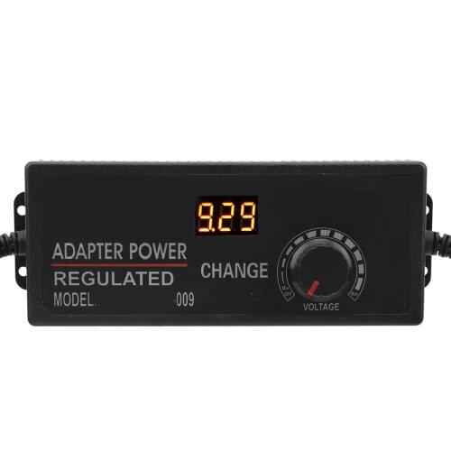 DC Power Adapter Adjustable Power Switching 12V/24V Universal Power Supply Adaptors With Display Screen of Voltage Regulated