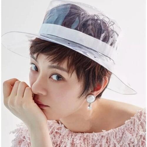 Womens Summer Hat Beach Bucket Wide Brim Transparent Visor Sun Protection Fisherman Female Fashion Creativity Youngs Women Hats