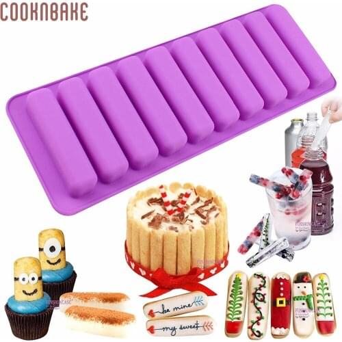 Cookies candy silicone bakeware tools 10 lattices clavate chocolate mold ice cube thumb biscuit molds SICM-215-6