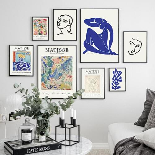 Henri Matisse Blue Poster Abstract Canvas Painting Nordic Vintage Art Print Modern Retro Wall Picture For Living Room Home Decor