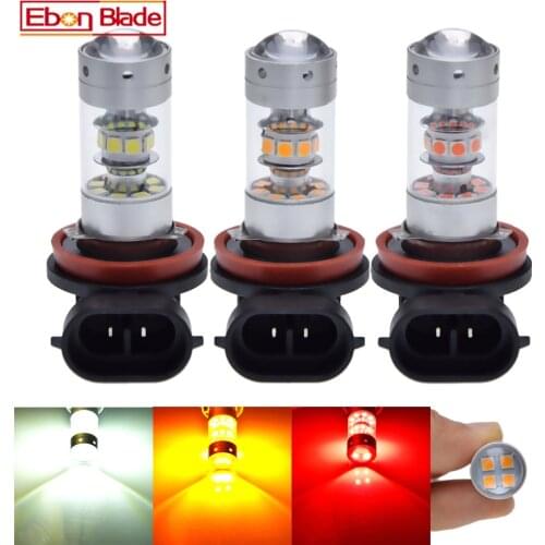 2Pcs H8 H11 H9 H16 JP LED Bulbs 3030 140W Auto Fog Light Lamp White Red Amber Yellow 12V 24V DC neblineros para Car Accessories