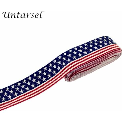 Untarsel quality fashion star striped fabric tape 4cm 5 yards sewing webbing belt trim bags garments accessories