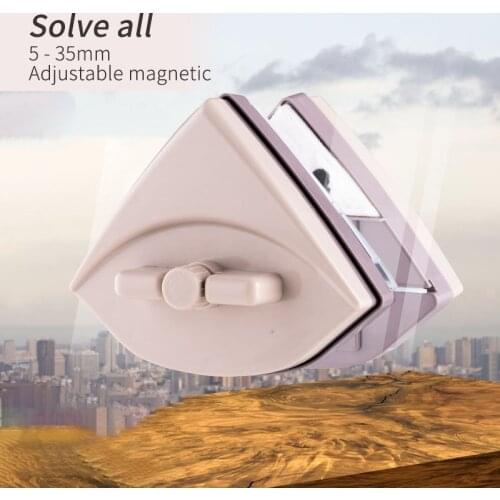 High-Rise Window Wiper Glass Cleaning Magnet Double Sided Rubber Cotton Washing Brush Tool