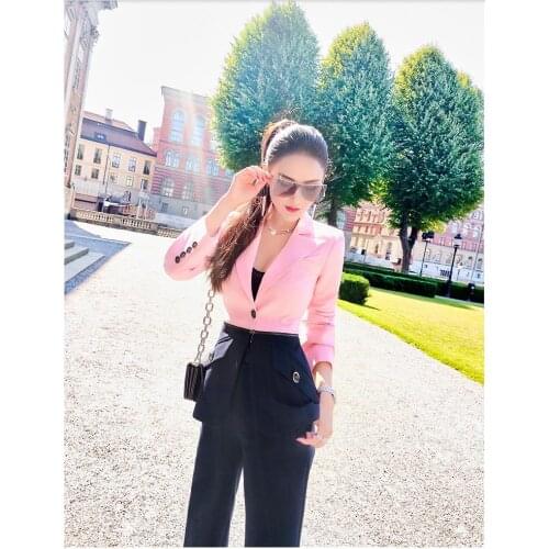 Tall female women girls new spring and autumn office lady Fashion casual brand coat pants suits set clothing