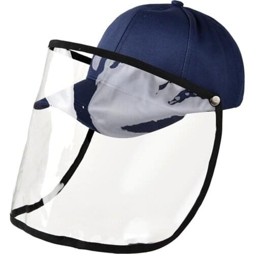 Factory Price! Transparent Windproof And Waterproof Baseball Cap Full-face Protective Hat Men Women Detachable Dual-use Caps