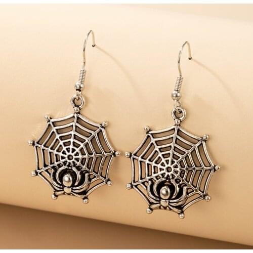 Punk Style Halloween Specter Spider Earrings for Women Asymmetrical Metal Female Earring Halloween Party Hip Hop Jewelry Gift