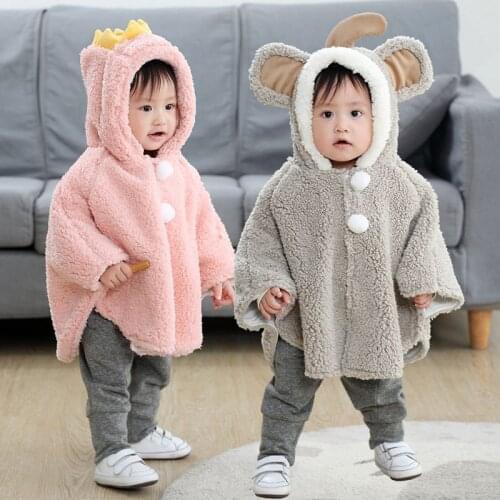 Winter Baby Cloak Early Spring Late Autumn Cartoon Cute Boys Girls Cloak Infants Children Shawl Jacket Toddler Kids Outwears 1-3