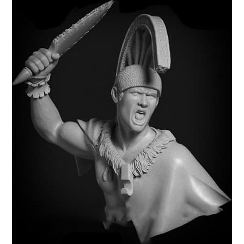 1/10 ancient warrior man bust Resin figure Model kits Miniature gk Unassembly Unpainted