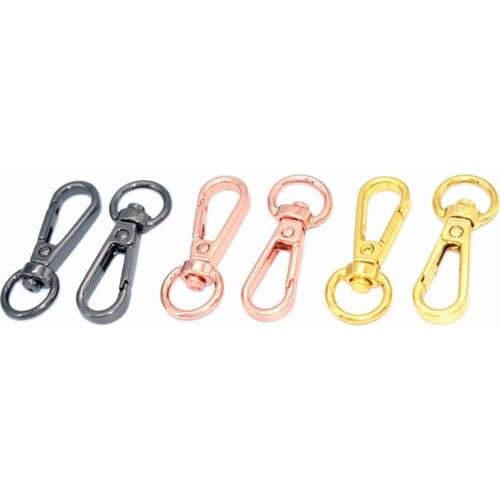 10mm Inner Rose Gold Oval Ring Swivel Clasp Swivel Snap Hooks Lobster Clasp Claw Push Gate Trigger Clasps For key backpack 10pcs