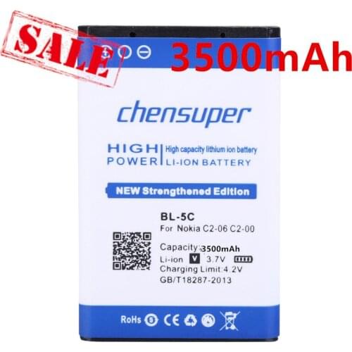 10pcs/3500mAh BL-5C BL-5CA for Nokia C2-01 C2-02 C2-03 C2-06 X2-01 5130 6230i 1100 1108 1110 1112 1116 1200 1208 E50 E60 N70