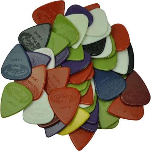 100pcs Extra Heavy 1.5mm Glossy Anti-Skid Nylon Guitar Picks Plectrums For Electric Guitar Bass