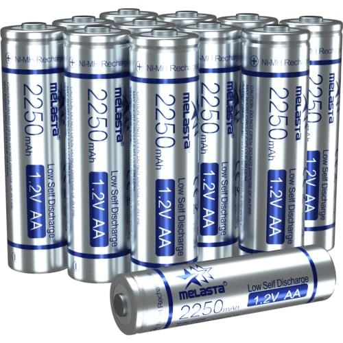 12pcs AA 2250mAh LSD battery 1.2V NIMH Rechargeable Low self discharge Battery for RC Car toys Shaver GamePad Digital Camera