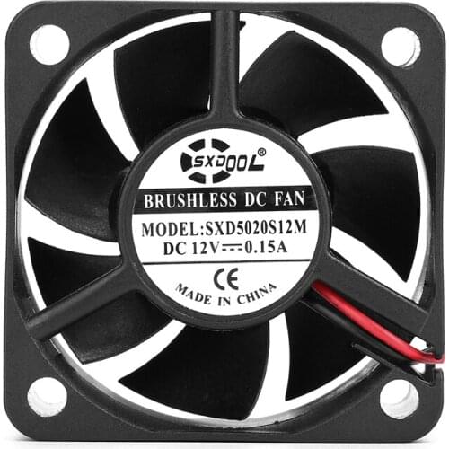 2pcs 50mm fan DC 12V 2Pin 5020 5CM 50x50x20mm 50mm sleeve bearing silent quiet DC Cooler Cooling Fan