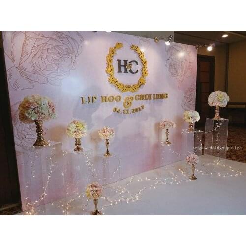 3pcs/set) Bling wedding decoration standing candelabra acrylic crystal crystal showpieces senyu1510