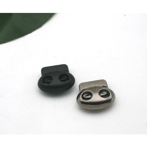 30pcs/lot oval metal alloy stoppers toggle cord locks Drawstring lock with two holes STP-015