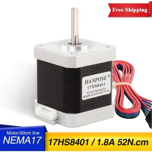 Free shipping 17HS8401 4-lead Nema 17 12V stepper motor 52N.CM 48mm 1.8A 42 Motor For 3D Printer stepper motor nema17