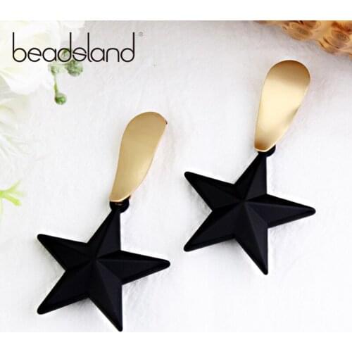 Beadsland Acetic Acrylic Drop Earrings Star Shape Design Fashion Punk For Woman Girl Party Festival Hot Sell Gift 40277