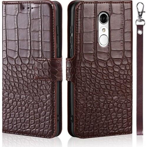 Phone Case for ZTE Blade A910 Case Wallet Crocodile Texture Leather Book Design Phone Coque Capa With Strap Card Holders