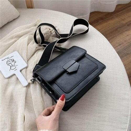 Lady Solid Color PU Leather Crossbody Bags For Women 2020 Fashion Simple Shoulder Messenger Bag Female Handbags