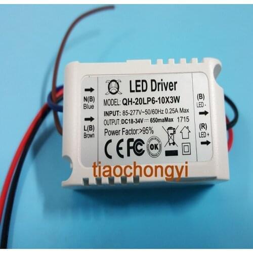 Constant Current Driver for 6-10pcs 3W High Power LED in series,6-10x3w 650mA TS