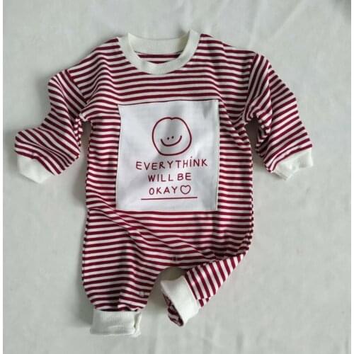 2020 Ins Autumn Winter Fashion Baby Bodysuits O-neck Baby Girls Bodysuit Children Stripe Rompers
