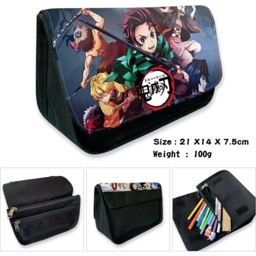 Janpanese Anime Demon Slayer: Kimetsu No Yaiba Kamado Tanjirou Kibutsuji Muzan Prop Large Capacity Student Case Schoolbag Toys