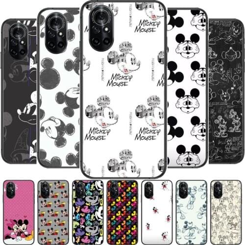 Personality Mickey Clear Phone Case For Huawei Honor 20 10 9 8A 7 5T X Pro Lite 5G Black Etui Coque Hoesjes Comic Fash