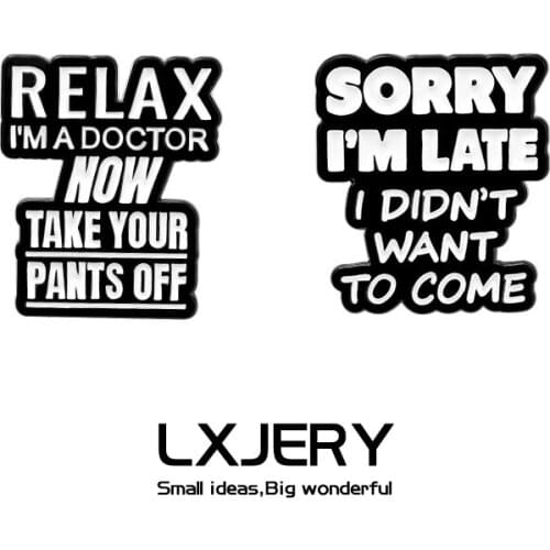 LXJERY Cartoon Letter Pin Badge On Backpack Funny Brooch Pins For Clothes Broche For Women Girl Schoolbag