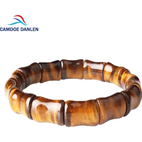 CAMDOE DANLEN Natural Stone Tiger Eye Men Bracelets Bangle Crystal Bracelets For Women 19mm Classic Bracelet jewelry Charm Wrist