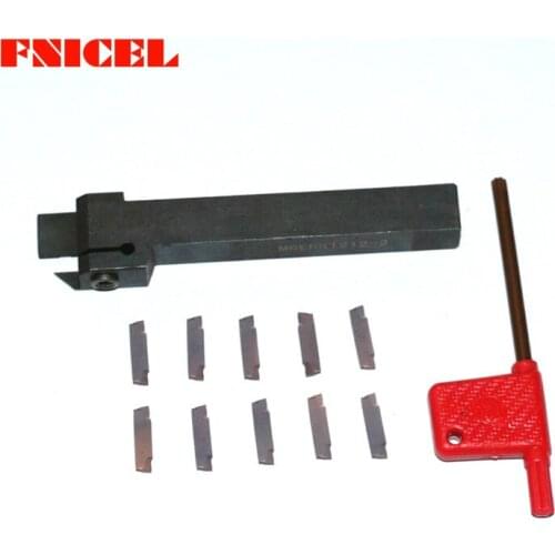 New 10pcs MGMN200-G Carbide Inserts High Hardness Cutter + 1pc MGEHR1212-2 CNC Lathe Turning Tool Holder Boring Bar 12*12*100mm