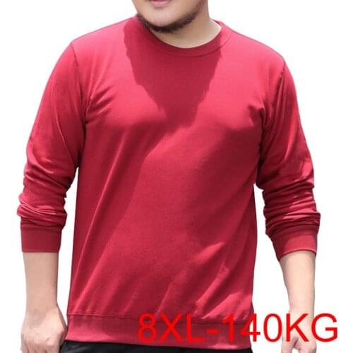Autumn winter Men hoodies 8XL 7XL 6XL 5XL Bust 144cm Plus size with fleece Sweatshirt 5 colors