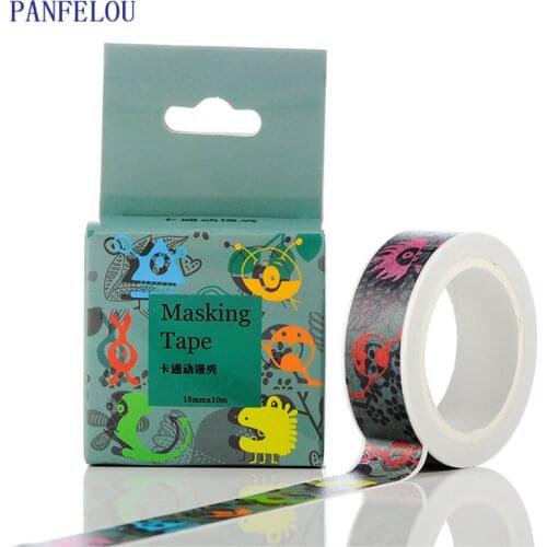 PANFELOU 1.5CMx10M anime cartoon Stickers border masking adhesive line paper washi tape DIY Scrapbooking Hand account
