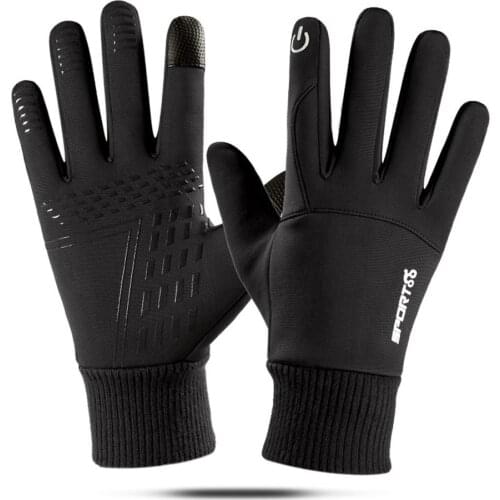 Touch Screen Running Gloves Lightweight Non-slip Warm Villus Gloves Men Women Waterproof Motorcycle Gloves