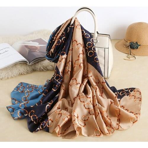 New design brand womens silk scarf printed beach towel summer sunscreen shawl silk scarf travel fashion all-match shawl SP112