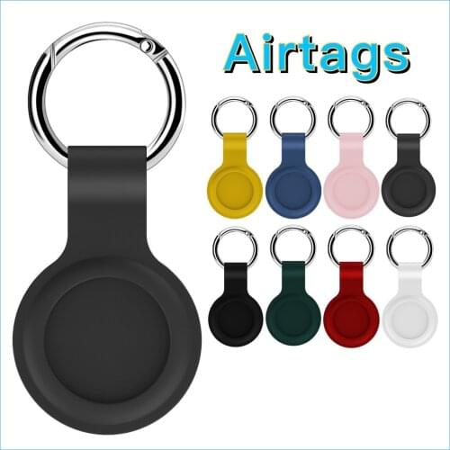 Silicone Protector Cover With Keychain For AirTags Shockproof Anti-scratch Anti-fall Silicone Protective Case Shell For Air Tags