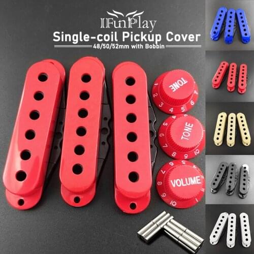 1set Single Coil ST Electric Guitar Pickup Covers Volume Tone Speed Control Knob and Bobbin Alnico 5 Polepiece Guitar Accessorie