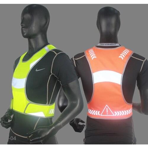 High Visibility Reflective Safety Vest Adjustable Protective Arrow Pointing Reflective Vest Night Running Fishing Sports Equipme