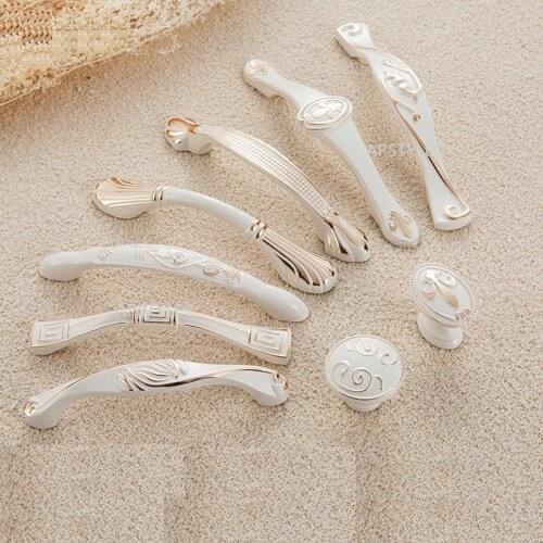 Fashion Decorative Cupboard Drawer Handle Ivory White Furniture Wardrobe Knob Kitchen Cabinet Hardware Zinc Alloy Case Pull