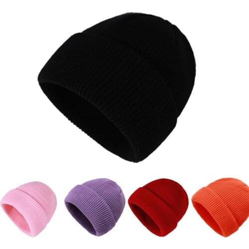 Knitted Hats for Women Skullcap Men Beanie Hat Winter Retro Brimless Baggy Melon Cap Cuff Docker Fisherman Beanies Hats For Men