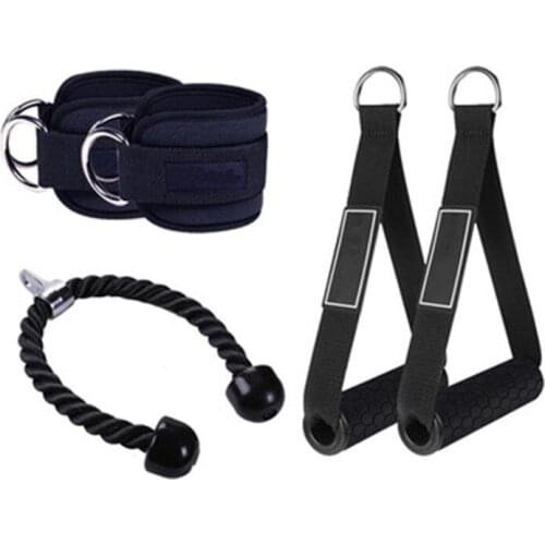 Tricep Rope Cable Handle Ankle Straps for Home Gym Workout Set Home Gym Cable Machine Attachments Accessories Exercise Equipment