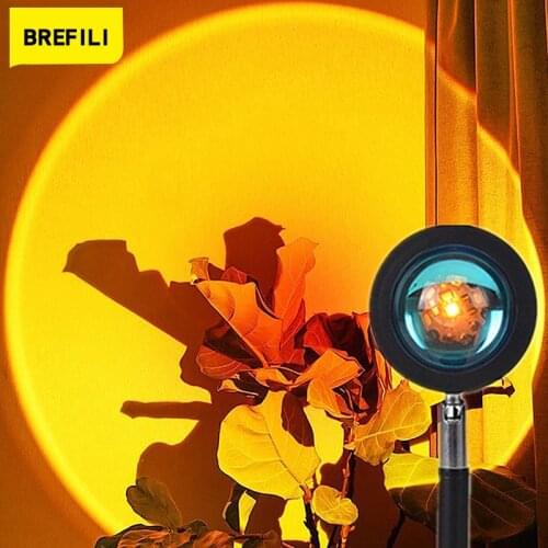 USB Rainbow Sunset Red Projector Led Table Night Lightfor Bedroom Bar Coffee Store Wall Decoration Lighting