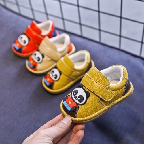 1-3 years Spring Infant Toddler Shoes Girl Boys Casual Shoes Soft Bottom Non-slip Comfort Leather Panda Baby First Walkers Shoes