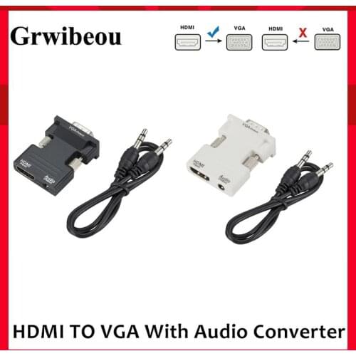 HDMI To VGA Converter HDMI Female To VGA Male With 3.5 Audio Output Adapter Digital To Analog HD 1080P For PC Laptop Tablet