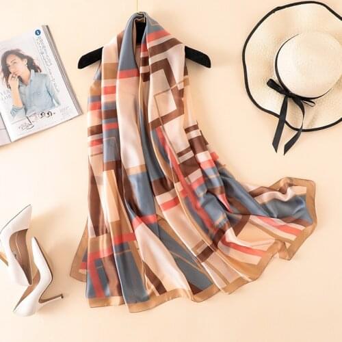 2020 New Geometric Summer Silk Scarf For Women/Ladies Long Wrap and Shawls Beach Hijab Female Foulard 10PCS/LOT