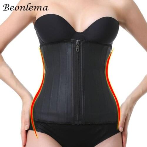 25 Steel Bones Waist Trainer Latex Colombian Girdles Slimming Belt Zipper Waist Cinchers Slimming Corset Plus Size Shapewear New