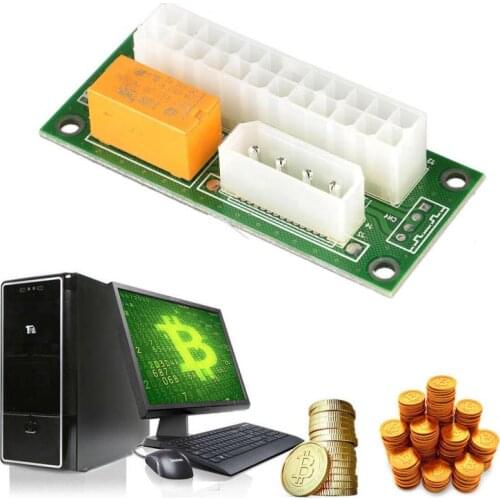 1 PCS 24Pin To 4Pin Dual Triple Relay Adapter Power Supply Synchronous Starter Expansion Card Dual Power Adapter Graphics Card