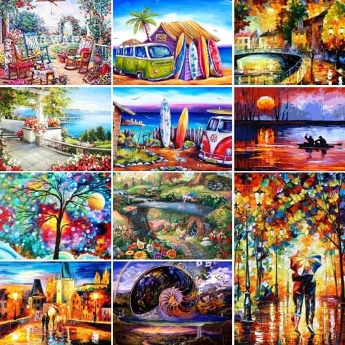 40x50x60x70 diamond painting 5D Full Square embroidery mosaic Cross Stitch Cute Landscape Flower rain DIY home Decoration gift