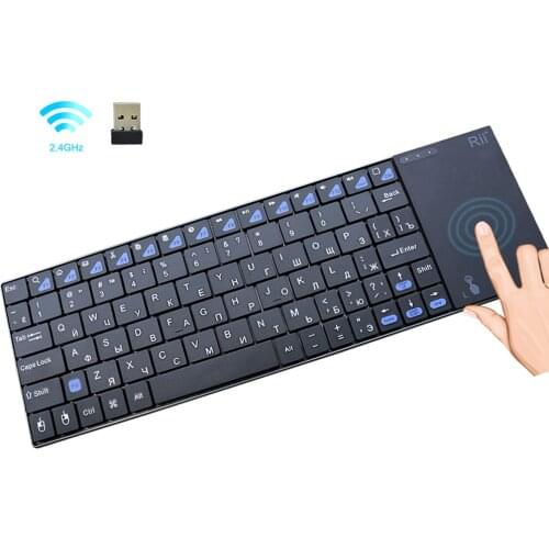 Rii I12Plus 2.4GHz Mini Wireless Keyboard Russian English Spanish German Version With Touchpad For PC Tablet Android TV Box IPTV